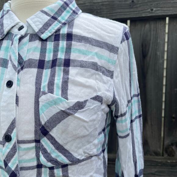 Rails • Button Front Long Sleeve Plaid Top - Picture 2 of 7